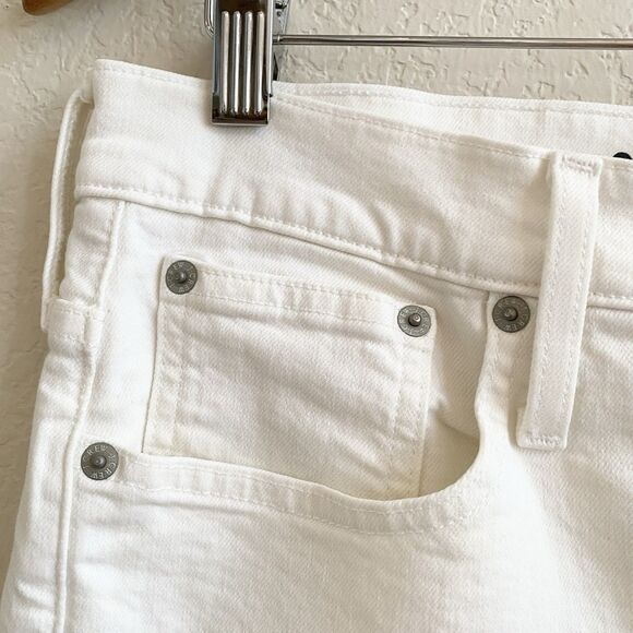 J.CREW Jeans Women 32 Demi Boot Crop High Rise White Stretch 9” Leg‎ Opening - Picture 4 of 11